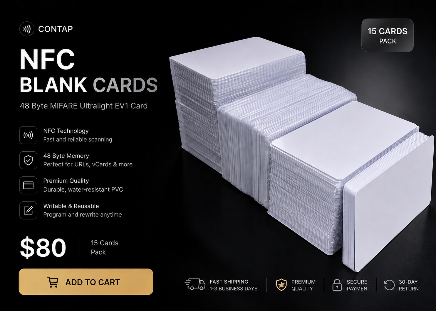 NFC Blank Cards – 15 Cards Pack
