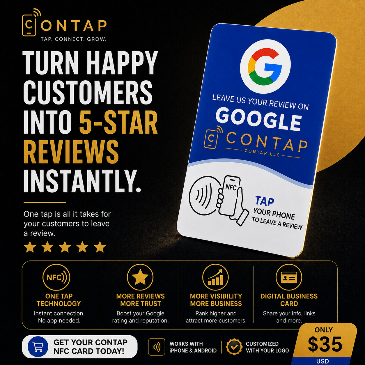 Contap NFC Google Review Card